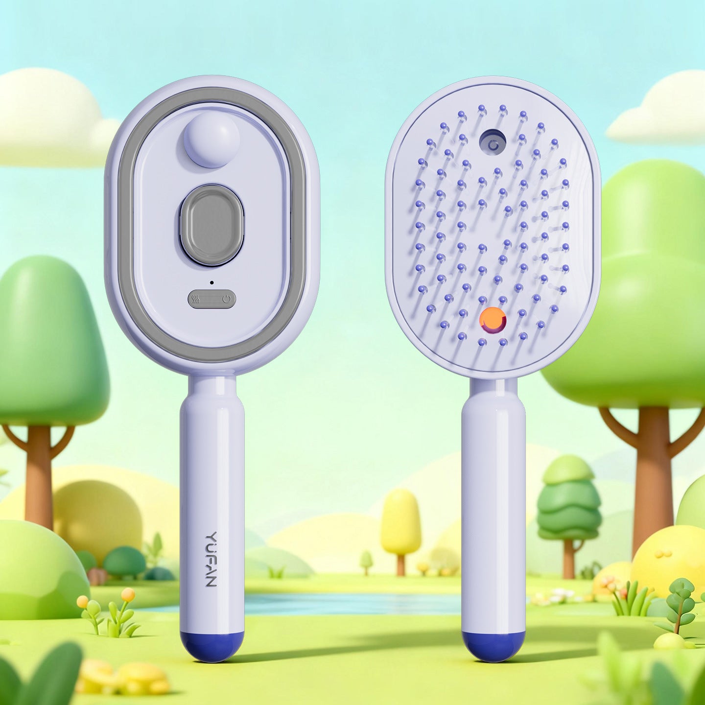 Electric Air Cushion Massage Comb with Mist Spray and Red Light Therapy