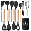 Wooden Handle Silicone Kitchen Utensil Set