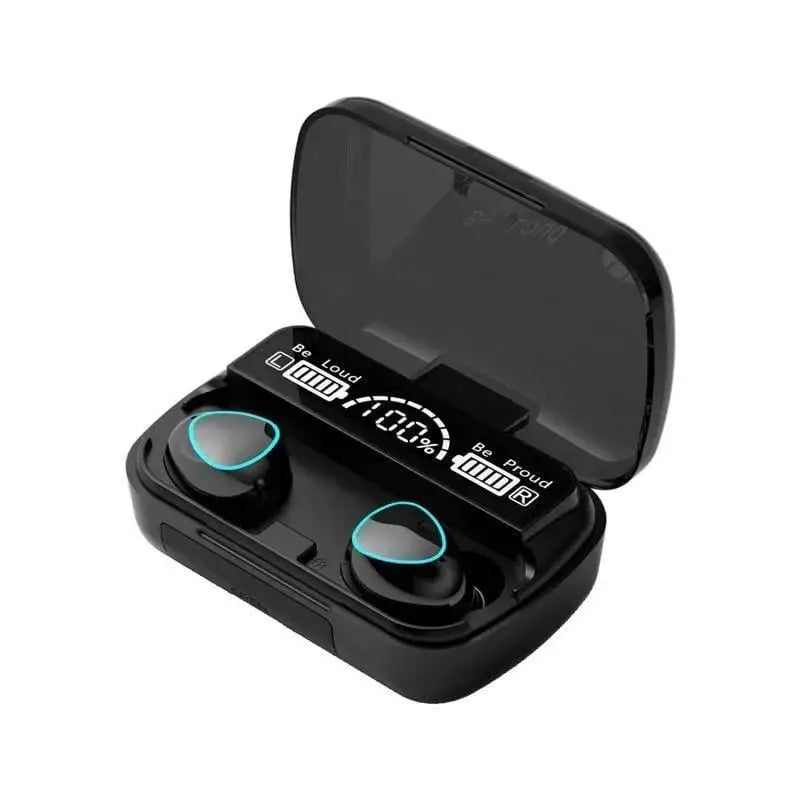 9D hilfi sound black LED dispay EAEBUDS 2000mAh power bank