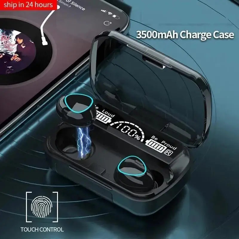 9D hilfi sound black LED dispay EAEBUDS 2000mAh power bank