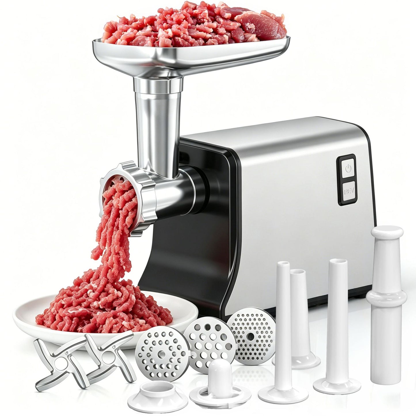 Fully Automatic Stainless Steel Electric Meat Grinder for Home Kitchen