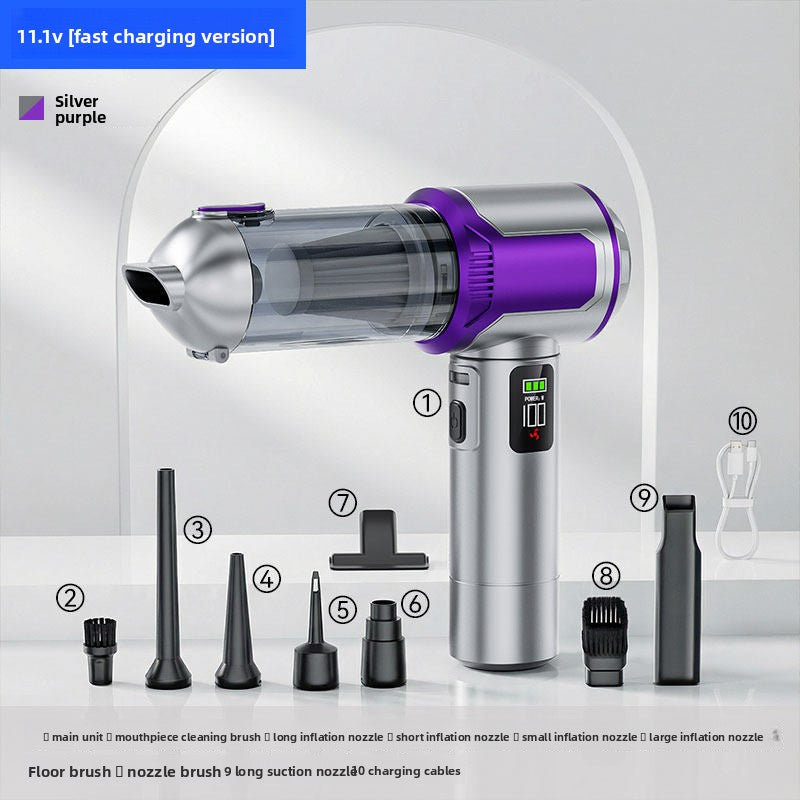 Car-Mounted Dual-Purpose Vacuum Cleaner with Digital Display