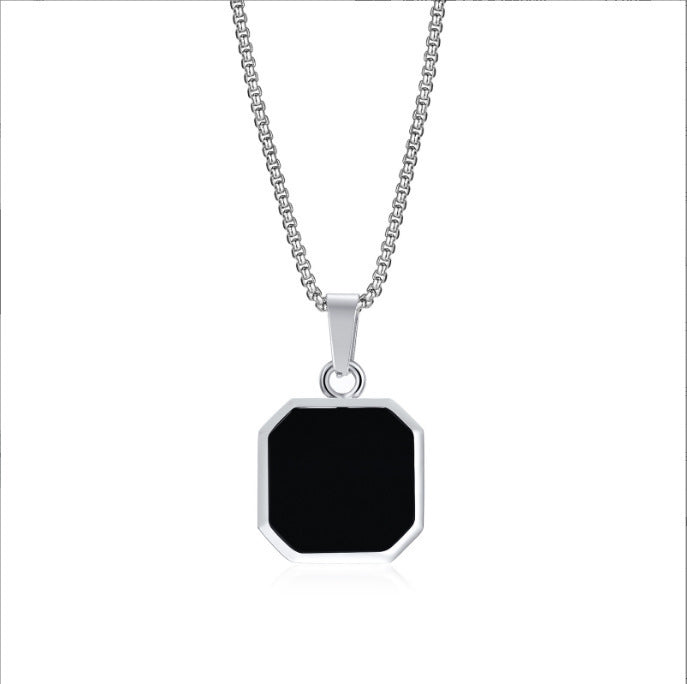 Geometric Epoxy Coated Stainless Steel Necklace
