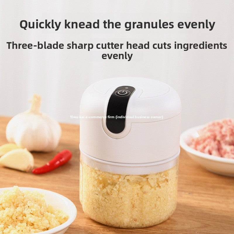 Pumpkin puree machine grinds garlic