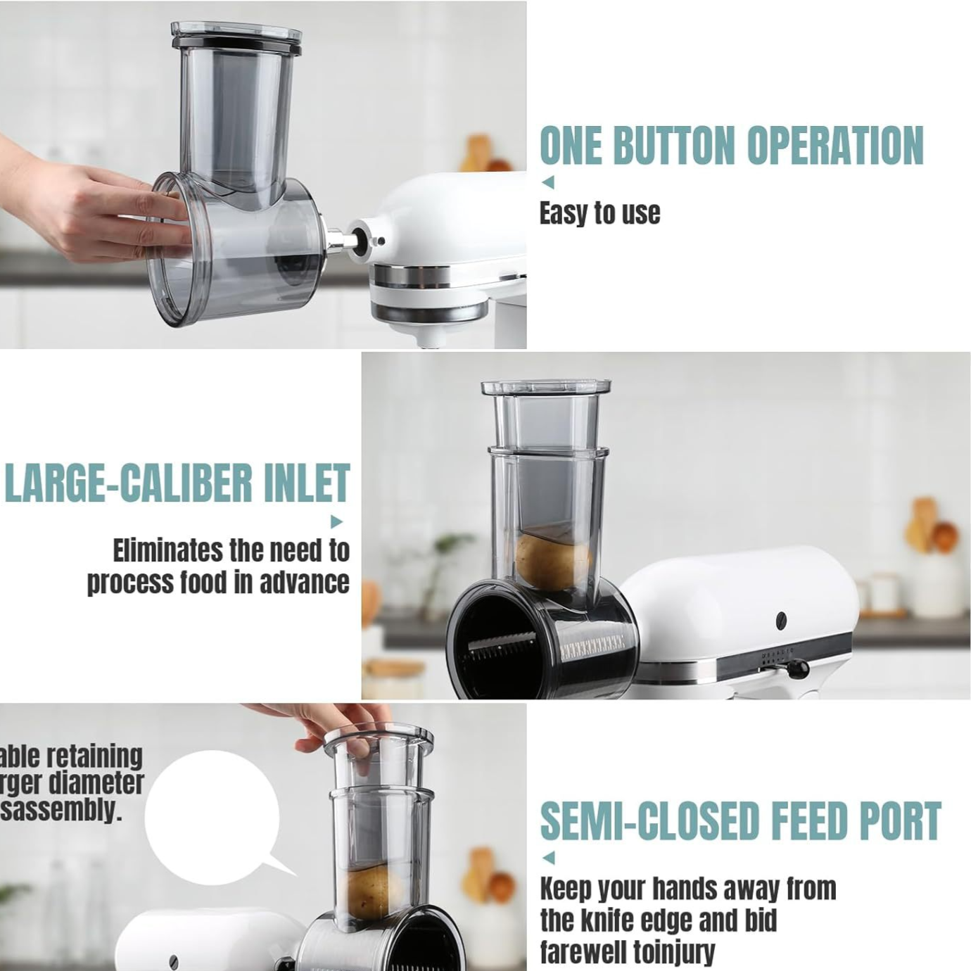 Large-diameter vegetable cutter