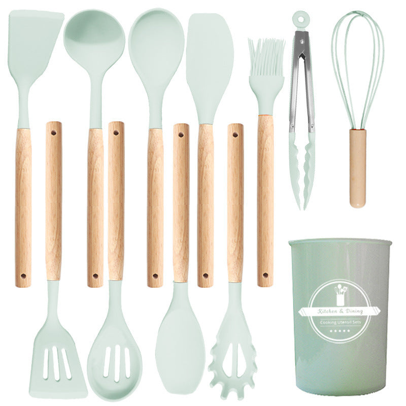 Wooden Handle Silicone Kitchen Utensil Set