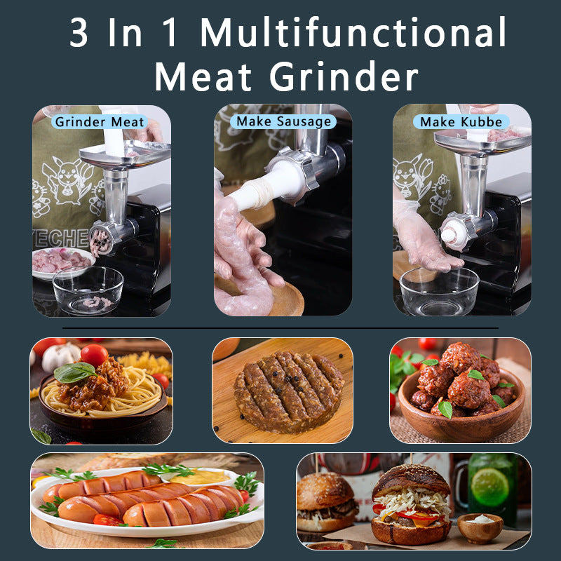 Fully Automatic Stainless Steel Electric Meat Grinder for Home Kitchen