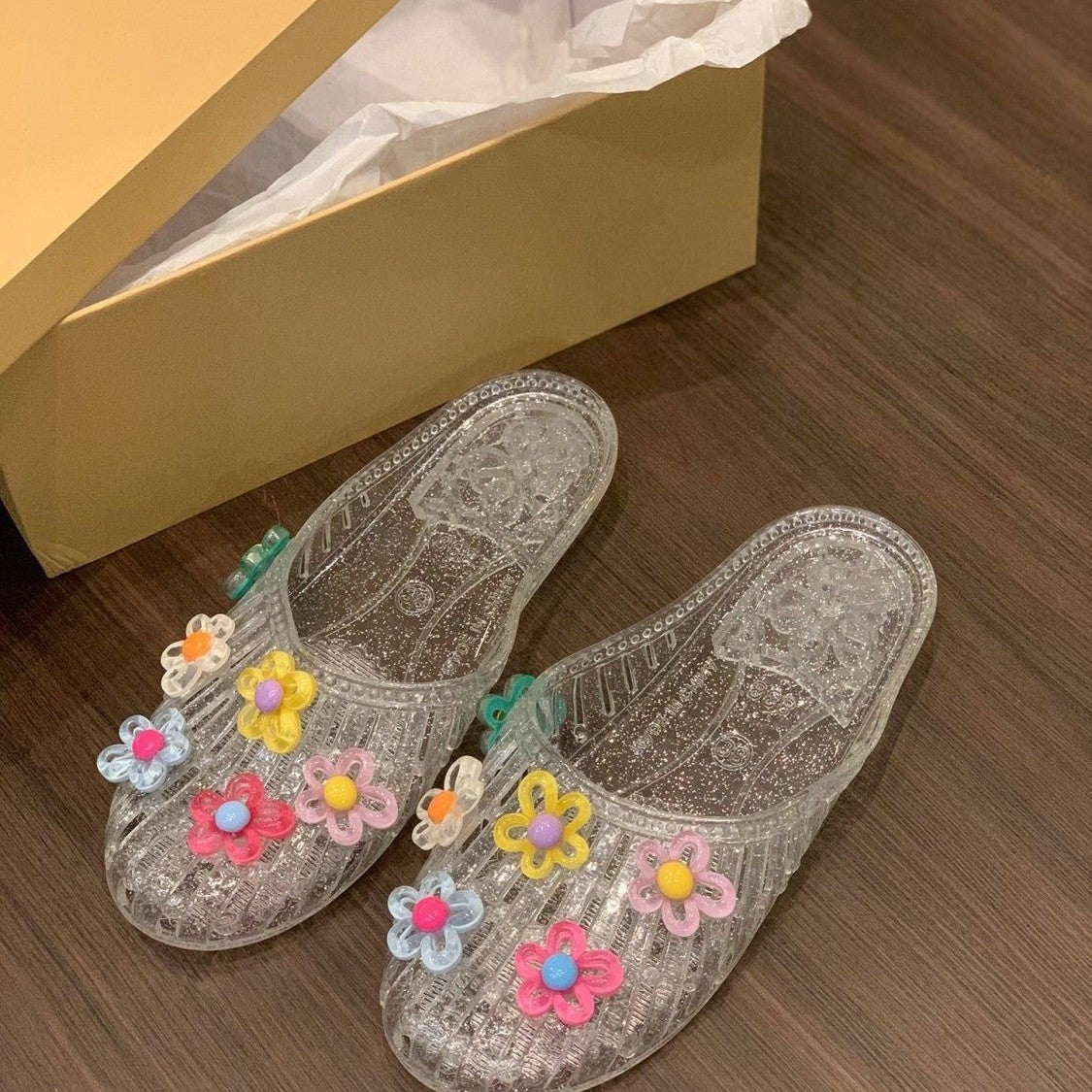 Crystal Flat Sandals for Women